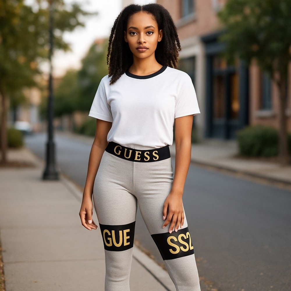 Guess Sweatpants Joggers Woman's Size XS Black With Gold Logo